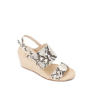 KENNETH COLE NEW YORK Womens Beige Snake 0.5" Platform Olivia Wedge Shoes 7 M